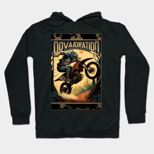 Blue Monster riding Dirt bike Hoodie